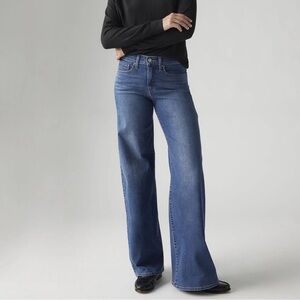 Levi’s 318 Shaping Wide Leg Denim Jeans Medium Dark Wash Women’s